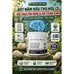 [HÀNG MỸ] Bột Nấm Đầu Khỉ Hữu Cơ Host Defense Lion's Mane (Hũ 200g - 7 OZ)