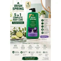 Sữa Tắm Gội Toàn Thân Cho Nam Irish Spring 5in1 Mỹ 887ml. hàng MỸ