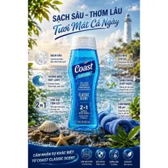 [HÀNG MỸ] Sữa Tắm Gội 2 Trong 1 Cho Nam Coast Classic Scent (Chai 532ml / 18 FL OZ)