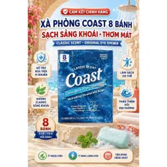 [HÀNG MỸ] Lốc 8 Cục Xà Bông Cục Coast Classic Scent Tắm Sạch Khuẩn, Thơm Mát (Lốc 8 Bánh x 113g)