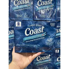 [HÀNG MỸ] Lốc 8 Cục Xà Bông Cục Coast Classic Scent Tắm Sạch Khuẩn, Thơm Mát (Lốc 8 Bánh x 113g)
