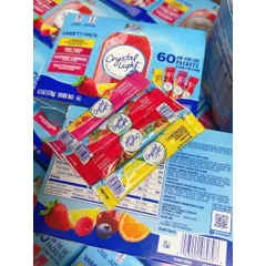 CRYSTAL LIGHT – Bột nước trái cây không đường Variety PacK (60 GÓI) USA