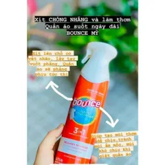 [HÀNG MỸ] Chai Xịt Phẳng Quần Áo, Khử Tĩnh Điện & Khử Mùi Bounce Instant Static Remover (9.7 OZ / 275g)