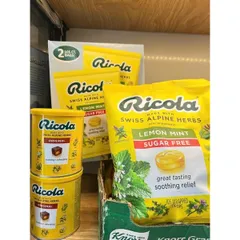 Kẹo Ngậm Thảo Mộc Ricola Lemon Mint Sugar Free Không Đường (Hộp 2 Gói x 105 Viên) - Chuẩn Mỹ