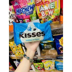 Socola Kẹo Chocolate hershey's kisses 311g cookies 'n' creme màu xanh hàng Mỹ