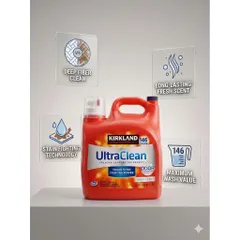Kirkland UltraClean Fresh Scent – nước giặt đậm đặc can lớn 5.73L. HÀNG MỸ 146 LẦN GIẶT