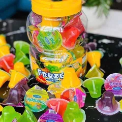 Fruzel Assorted Natural Fruit Jelly – Thạch Trái Cây Tự Nhiên (Hũ lớn) HÀNG MỸ