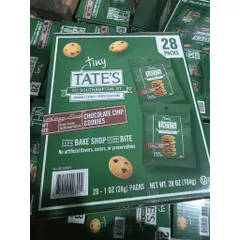 ( HÀNG USA ) THÙNG LỚN 28 GÓI Tiny Tate’s – bánh quy socola chip hộp lớn 28 gói