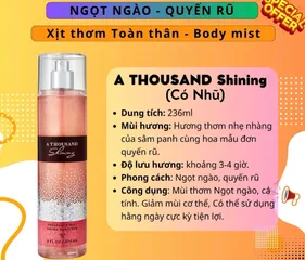 Xịt Thơm body A thousand Wishes Quyến Rũ Có nhũ Ngọt Ngào Sang Trọng Chai 236ml