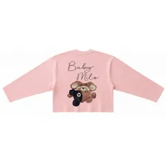 Áo thun tay dài boxy nam nữ form rộng in hình gấu BABY MILO  chất cotton gạo giấy L1 cao cấp mềm thoáng mát