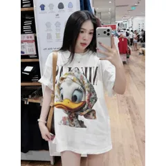 Áo thun   nữ unisex hoạt hình  Vịt Quàng Khăn chất cotton 100% ĐL 250gsm  mềm mịn mát hottrend 2026