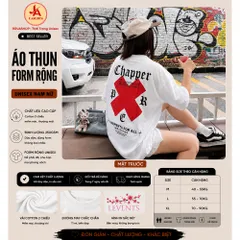 Áo Thun Form Rộng Unisex Nam Nữ In Hình Chữ Thập Graphic Áo Phông Cotton 2 Chiều 250gsm Streetwear