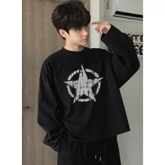 Áo thun tay dài boxy giấy gạo L1 In Hình Ngôi Sao Vintage nam nữ unisex