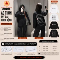 Áo Thun Tay Dài Unisex Form Rộng In Chữ Chempi Graphic Phong Cách Streetwear Cotton Cao Cấp