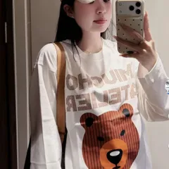 ÁO THUN TAY DÀI  FORM RỘNG HOẠT HÌNH GẤU UNISEX NAM NỮ – COTTON GẠO 240GSM