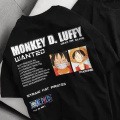Áo thun form rộng One Piece Luffy Wanted siêu đẹp | Áo Luffy truy nã chất cotton giá rẻ