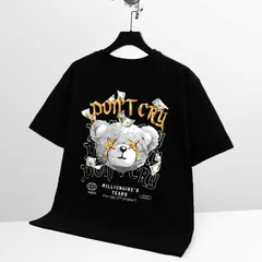 Áo thun form rộngn form rộng unisex nam nữ  in hình 5D GẤU DON'T CRY phong cách hàn quốc