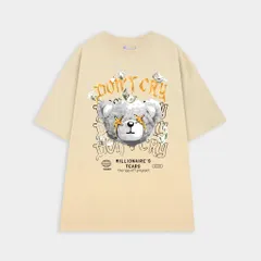 Áo thun form rộngn form rộng unisex nam nữ  in hình 5D GẤU DON'T CRY phong cách hàn quốc