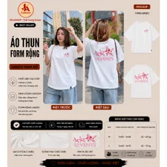 Áo Thun form rộng họa tiết Levents  hoa anh đào Nam Nữ Tay Lỡ Cotton 2 Chiều Mềm Mịn Basic Dễ Phối