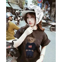 Áo thun form rộng Gấu mỹ  Tay Lỡ Vải , Áo Phông Local Brand Unisex Nam Nữ Cotton 100%