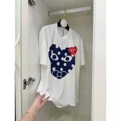 Áo thun form rộng Unisex  Trái Tim Chấm Bi In Sắc Nét Cotton 100% Dày Dặn Đủ Tag