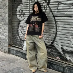 Áo thun form rộng girl phố boy phố  mùa hè cổ tròn vintage style tay ngắn local brand