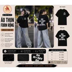 Áo thun form rộng No Money No Happy - Áo Phông Unisex Local Brand Chất Cotton 100% ĐL 260gsm