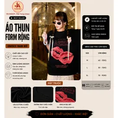 Áo thun form rộng   Lipstick Promises Cotton Cao Cấp - Phong Cách Quyến Rũ ,Thông Điệp Yêu Thương Ngày Valentine