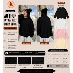 Áo thun   tay dài BOXY form rộng nam nữ  cá tính BASIC trơn nam nữ  unisex   chất cotton 2 chiều cao cấp