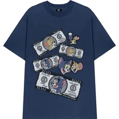 Áo thun form rộng Unisex Oversize In Mèo Chuột Hoạt Hình  Cotton 2C 260GSM Tay Lỡ Phong Cách Hàn Quốc