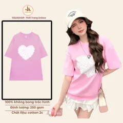 Áo thun form rộngn  nữ form rộng nữ hottrend Sweetheart Blossom Tee chất cotton dày mịn mượt cao cấp