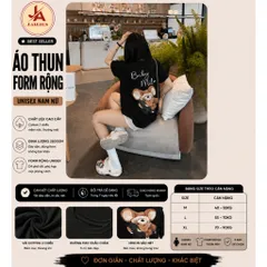 Áo thun form rộng  Baby Milo Unisex In Gấu Cute Tay Lỡ Cotton Co Giãn Form Oversize Hot Trend