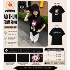 Áo Thun Poppop Gen 2 Leopard PP Leopard Tee 100% Cotton Form Oversize Unisex - Black