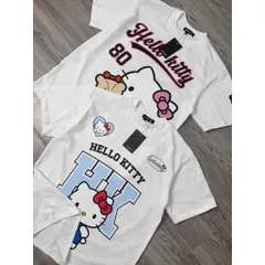 Áo thun form rộng  KITTY 80 Unisex In Mèo Cute Tay Lỡ Cotton Co Giãn 4 chiều Form Oversize Hot Trend