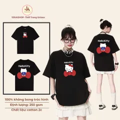 Áo thun form rộng nữ HELLO KITTY 2 mặt form rộng Tay  lỡ Mặc Hè Chất Liệu 100% Cotton cao cấp  ĐL 250gsm mới 2025