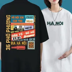 Áo thun form rộng Tay Lỡ Hà Nội  36 phố phường Áo Phông Cotton HÀ NỘI XỊN Nam Nữ Unisex form rộng oversize JASHOP