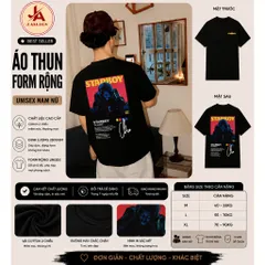 Áo thun form rộng boxy Nam Nữ, Áo Phông Unisex In Hình STARBOY/STARGIRL 100% Cotton 2C Thoáng Mát