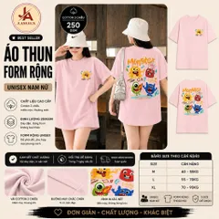Áo Thun form rộng in hình Monster in hình Chất Liệu Cotton 2CTay Ngắn,  260g In Hình Cao cấp
