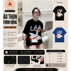 Áo thun form rộng Nữ Hình Vịt Leeeee Trắng ,Áo Phông  Unisex Cotton SIÊU CẤP qcl1