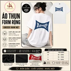 Áo Thun form rộng Unisex Nam/Nữ in hình  POPPOP BASIC in hình Chất Liệu Cotton 2CTay Ngắn,  260g In Hình Cao cấp