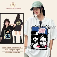 Áo thun form rộng nữ Poppop Baby, Áo phông nữ tay lỡ  Cotton 2C 250gsm Unisex nam