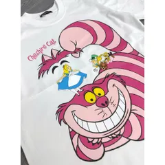 Áo thun form rộng Nữ In Hình Mèo Cười Cute  – Áo Phông Cartoon Oversize Phong Cách Hàn Quốc