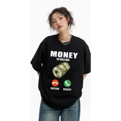 Áo thun form rộngn nam nữ  form rộng MONEY IS CALLING  cổ 3cm dày chất cotton cao cấp đl 250gsm