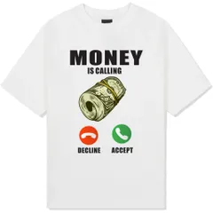 Áo thun form rộngn nam nữ  form rộng MONEY IS CALLING  cổ 3cm dày chất cotton cao cấp đl 250gsm