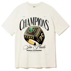 Áo thun form rộng nam nữ  unisex  Champions Tee 2 màu basic KEM-TRẮNG