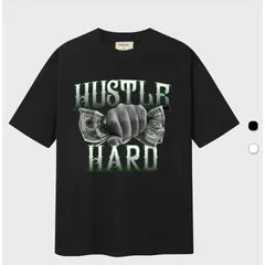 Áo thun form rộngn form rộng nam nữ unisex HUSTLE nắm đấm dollar chất cotton cao cấp