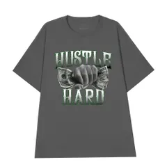 Áo thun form rộngn form rộng nam nữ unisex HUSTLE nắm đấm dollar chất cotton cao cấp
