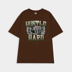 Áo thun form rộngn form rộng nam nữ unisex HUSTLE nắm đấm dollar chất cotton cao cấp