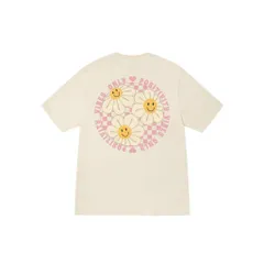 Áo thun form rộng STU.SSY hoa vòng tròn nam nữ  tay lỡ unisex chất cotton 2 chiều cao cấp đl 250gsm