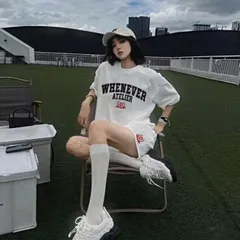 Set Đồ Bộ Thể Thao Unisex WHATEVER ATELIER  chất cotton, Áo thun form rộng Quần short Đùi  ngắn Năng Động Mặc Cặp Nam Nữ